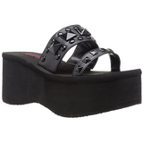 Black 9 cm FUNN-18 Goth Platform Sandals Womens