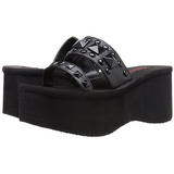 Black 9 cm FUNN-18 Goth Platform Sandals Womens