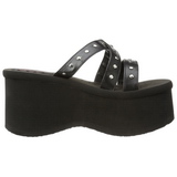 Black 9 cm FUNN-19 Goth Platform Sandals Womens