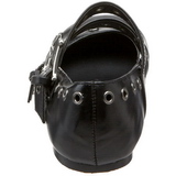 Black DAISY-03 gothic mary jane ballerina shoes flat heels