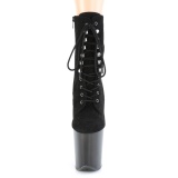 Black Faux Suede 20 cm FLAMINGO-1020FST Exotic pole dance ankle boots