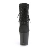 Black Faux Suede 20 cm FLAMINGO-800TL pleaser ankle boots platform