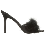 Black Feathers 10 cm CLASSIQUE-01F High Women Mules Shoes for Men