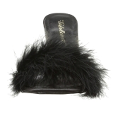 Black Feathers 10 cm CLASSIQUE-01F High Women Mules Shoes for Men