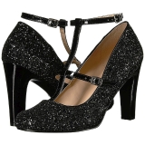 Black Glitter 10 cm QUEEN-01 big size pumps shoes