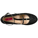 Black Glitter 10 cm QUEEN-01 big size pumps shoes