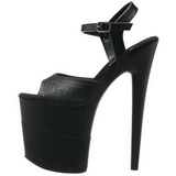 Black Glitter 20 cm Pleaser FLAMINGO-809-2G High Heels Platform