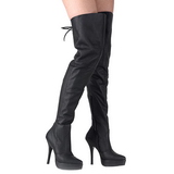 Black Leather 13,5 cm INDULGE-3011 Thigh High Boots for Men