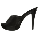 Black Leather 14 cm COCKTAIL-501L Platform High Heel Mules