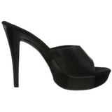 Black Leather 14 cm COCKTAIL-501L Platform High Heel Mules