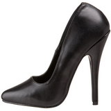 Black Leather 15 cm DOMINA-420 pointed toe high heel stilettos