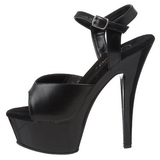 Black Leather 15 cm Pleaser KISS-209 High Heels Platform