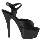 Black Leather 15 cm Pleaser KISS-209 High Heels Platform