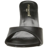 Black Leatherette 10 cm CLASSIQUE-01 big size mules shoes