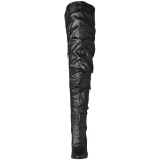 Black Leatherette 10 cm CLASSIQUE-3011 High Heeled Overknee Boots