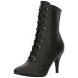 Black Leatherette 10 cm DREAM-1020 big size ankle boots womens