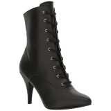 Black Leatherette 10 cm DREAM-1020 big size ankle boots womens