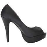 Black Leatherette 13,5 cm CHLOE-01 big size pumps shoes