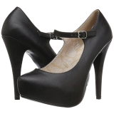 Black Leatherette 13,5 cm CHLOE-02 big size pumps shoes