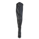 Black Leatherette 13 cm SEDUCE-3000WC thigh high stretch overknee boots with wide calf