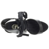 Black Leatherette 15 cm DELIGHT-600-14 platform pleaser sandals