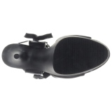 Black Leatherette 15 cm DELIGHT-600-14 platform pleaser sandals