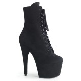 Black Leatherette 18 cm ADORE-1020FS lace up ankle boots