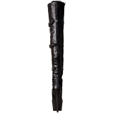 Black Leatherette 18 cm ADORE-3028 Platform Thigh High Boots