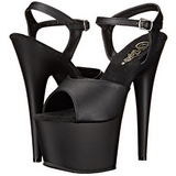 Black Leatherette 18 cm ADORE-709 Platform High Heels Shoes