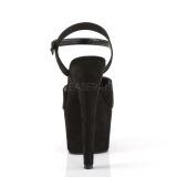 Black Leatherette 18 cm ADORE-709FS high heeled sandals