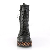 Black Leatherette 5 cm EMILY-350 demonia ankle boots platform