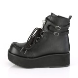 Black Leatherette 6 cm SPRITE-70 demoniacult ankle boots platform