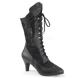 Black Leatherette 7,5 cm DIVINE-1050 big size ankle boots womens