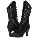 Black Leatherette 7,5 cm DIVINE-1050 big size ankle boots womens