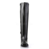 Black Leatherette 7,5 cm GOGO-300WC knee high womens boots with wide calf