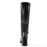 Black Leatherette 7,5 cm GOGO-300WC knee high womens boots with wide calf