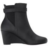 Black Leatherette 7,5 cm KIMBERLY-102 big size ankle boots womens