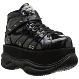 Black Leatherette 7,5 cm NEPTUNE-100 Platform Mens Gothic Shoes