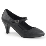 Black Leatherette 8 cm DIVINE-440 Pumps with low heels