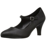 Black Leatherette 8 cm DIVINE-440 Pumps with low heels