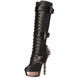 Black Matte 14 cm MUERTO-2028 Platform Knee High Goth Boots