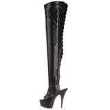 Black Matte 15,5 cm DELIGHT-3017 Platform Thigh High Boots