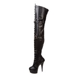 Black Matte 15,5 cm DELIGHT-3028 High Heeled Overknee Boots