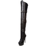 Black Matte 15,5 cm DELIGHT-3028 High Heeled Overknee Boots