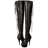 Black Matte 15,5 cm DELIGHT-3063 Platform Thigh High Boots