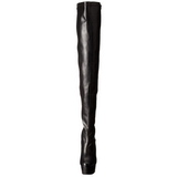 Black Matte 15,5 cm DELIGHT-3063 Platform Thigh High Boots