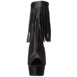 Black Matte 15 cm DELIGHT-1019 womens fringe ankle boots high heels