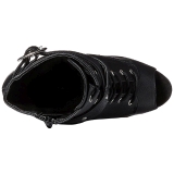 Black Matte 15 cm DELIGHT-1033 Open Toe Platform Ankle Calf Boots