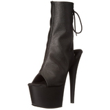 Black Matte 18 cm Pleaser ADORE-1018 Platform Ankle Calf Boots