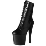 Black Matte 18 cm XTREME-1020 womens platform soled ankle boots